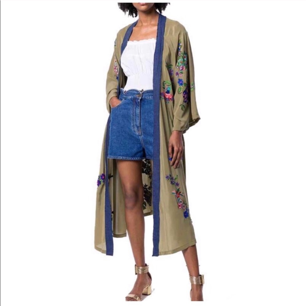 NEW Boho Gypsy Embroidered Robe Kimono Cover Up - Picture 6 of 7
